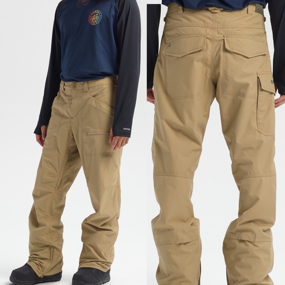 Burton Covert Insulated Snowboard Pants Tan Brown Kelp Mens Size Large - Picture 1 of 7